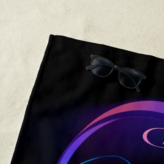 Neon Infinity Symbool met gloeiende Hummingbird Strandlaken (In situ)