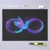 Neon Infinity Symbool met gloeiende Hummingbird Tissuepapier (Craft)