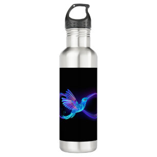 Neon Infinity Symbool met gloeiende Hummingbird Waterfles