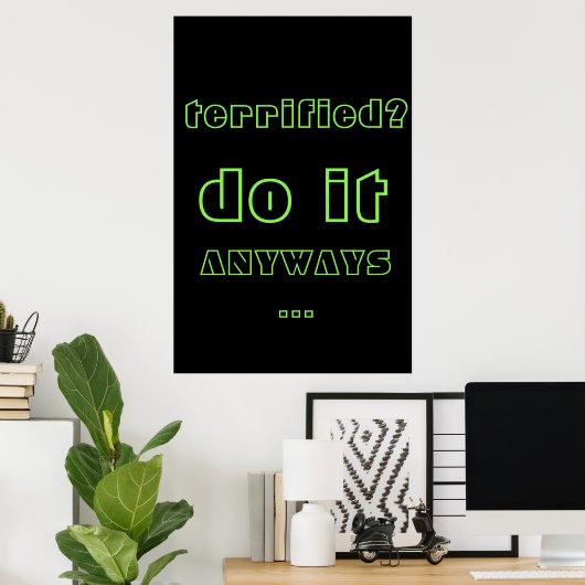 Neon Inspirerend Motivation Quote Text Poster (Thuiskantoor)
