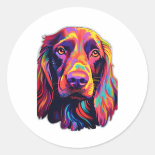 Neon Irish Setter Ronde Sticker