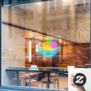 Neon Japans Ramen Noedel Restaurant Raamsticker