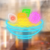 Neon Japanse Ramen Noodles Restaurant Raamsticker (Vel 2)