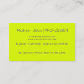 Neon jaune - ajoutez votre logo carte de visite (Dos)