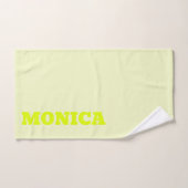 Neon Jaune élégant Nom moderne Signature (Serviette à main)