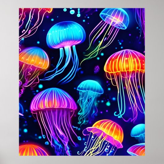Neon Jellyfish Dreams Poster (Voorkant)