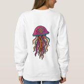 Neon Jellyfish Trippy Women's Sweatshirt (Dos)