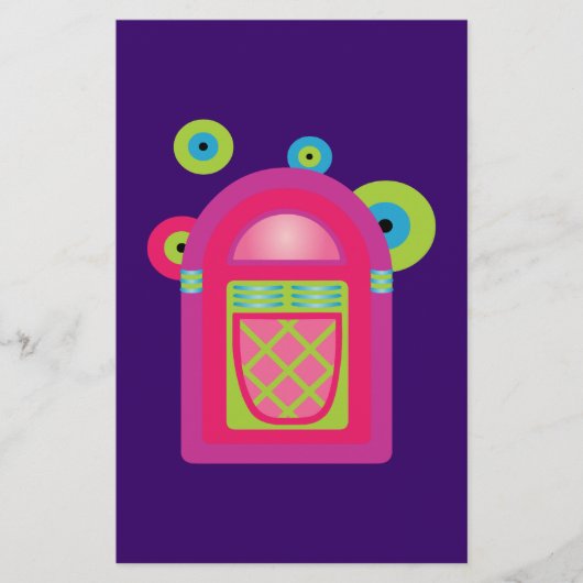 Neon Jukebox Briefpapier (Voorkant)
