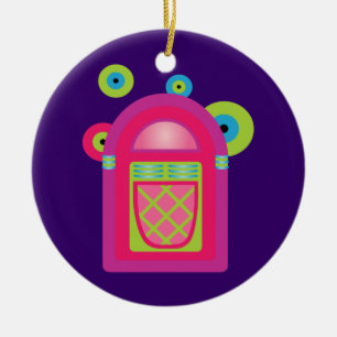 Neon Jukebox Keramisch Ornament