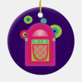 Neon Jukebox Keramisch Ornament (Achterkant)
