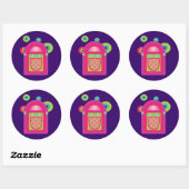 Neon Jukebox Ronde Sticker (Vel)