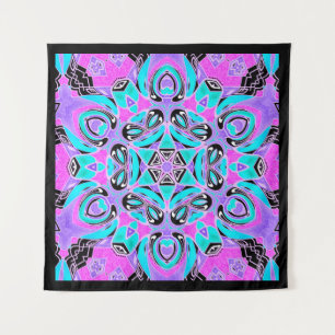 Neon kaleidoscoop , mandala , kaleidoscoop , roze wandkleed