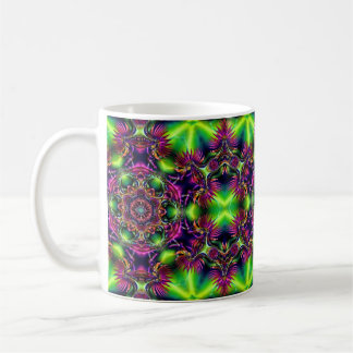 Neon Kaleidoscope Coffee Mug – Psychedelic Tasse Koffiemok