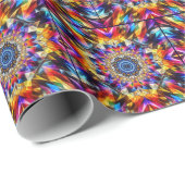 Neon Kaleidoscrope Abstract Cadeaupapier (Rol Hoek)