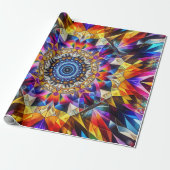 Neon Kaleidoscrope Abstract Cadeaupapier (Uitgerold)