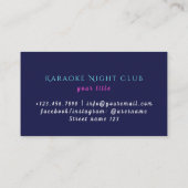 Neon Karaoke Bar Carte de visite (Dos)