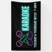 Neon Karaoke Mics en Text Custom Banner (Verticaal)