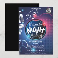 Neon Karaoke Nacht Evenement Feest Bar Club Flyer