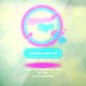 Neon Karaoke Night Large aanpassen Raamsticker (Vel 3)