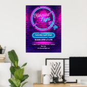 Neon Karaoke Night Medium Size aanpassen Poster (Thuiskantoor)