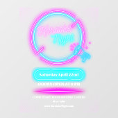 Neon Karaoke Night Medium Size aanpassen Raamsticker (Vel)