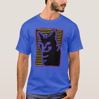 Neon Kat Glow Retro Vaporwave Katachtige jongen T-shirt