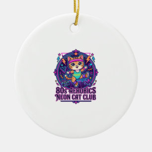 Neon Kat Ontwerp voor Liefhebbers van Grappige Kat Keramisch Ornament