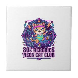 Neon Kat Ontwerp voor Liefhebbers van Grappige Kat Tegeltje