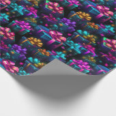 Neon kerstcadeaus cadeaupapier (Hoek)