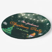 Neon kerstfeest papieren bordje (Gekanteld)