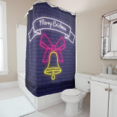 Neon Kerstmis Bell Douchegordijn (In situ)