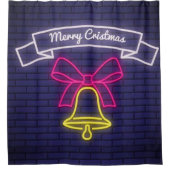 Neon Kerstmis Bell Douchegordijn (Voorkant)