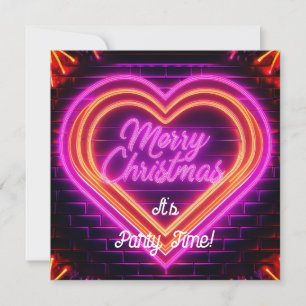 Neon Kerstmis Feest Kaart