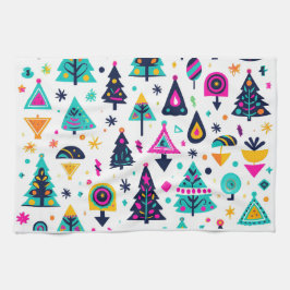 Neon Kerstmis Theedoek