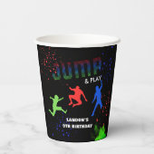 Neon Kinder Trampolinepark Verjaardagsfeest Papieren Bekers (Achterkant)