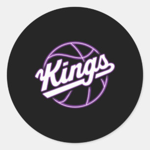 Neon Kings Basketball Ronde Sticker