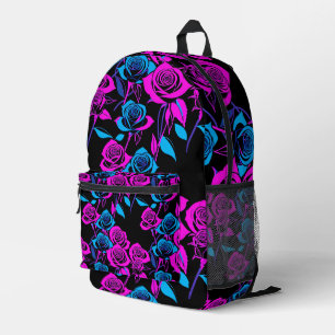 Neon Kleur Rozen Bedrukte Rugzak