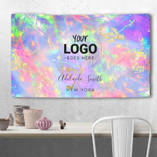 Neon kleuren edelsteen spandoek