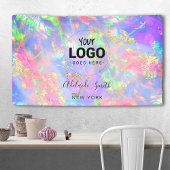 Neon kleuren edelsteen spandoek