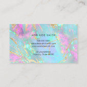 Neon kleuren pastel opaal textuur visitekaartje (Achterkant)