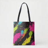 Neon Kleuren Retro Paint Splatter Draagtas (Voorkant)