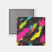 Neon Kleuren Retro Paint Splatter Magneet (Voorkant / Achterkant)