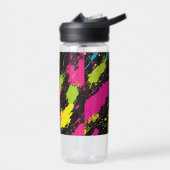 Neon Kleuren Retro Paint Splatter Waterfles (Links)