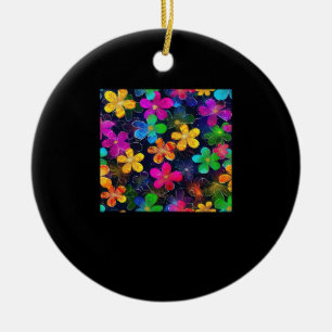 Neon Kleurrijk Patroon - Whimsigoth CottageCore Bl Keramisch Ornament