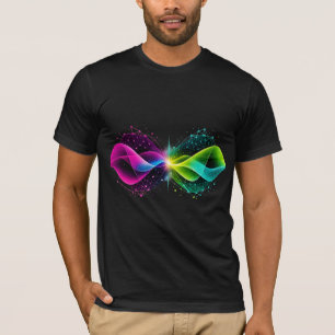 Neon Kleurrijke Abstracte Netwerk Golven T-shirt