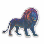 Neon kleurrijke leeuw kunst sticker (Voorkant)