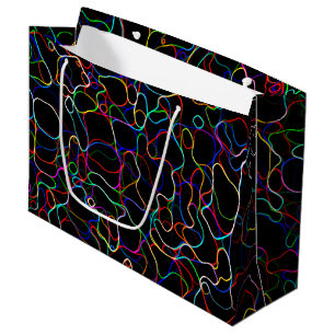 Neon Kleurrijke Lijnen Groot Cadeauzakje