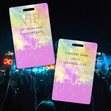 Neon Kleurrijke Naam VIP All Access Pas Concert