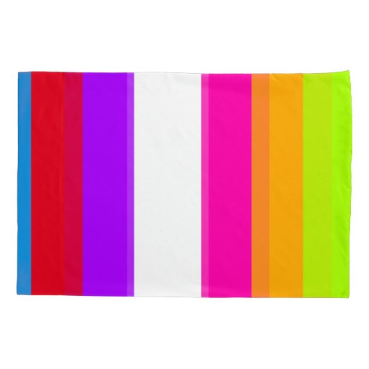 Neon kleurrijke strepen | kussensloop (Achterkant-Links)