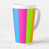 Neon kleurrijke strepen | latte mok (Rechterhoek)